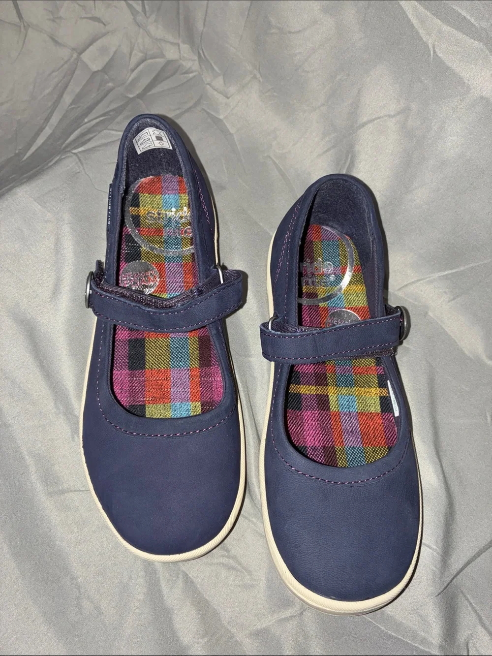 Stride Rite Navy Mary Jane Girls Shoes with Ivory Sole